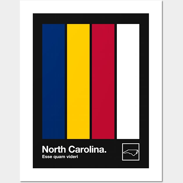 North Carolina State Flag // Original Minimalist Artwork Poster Design Wall Art by DankFutura